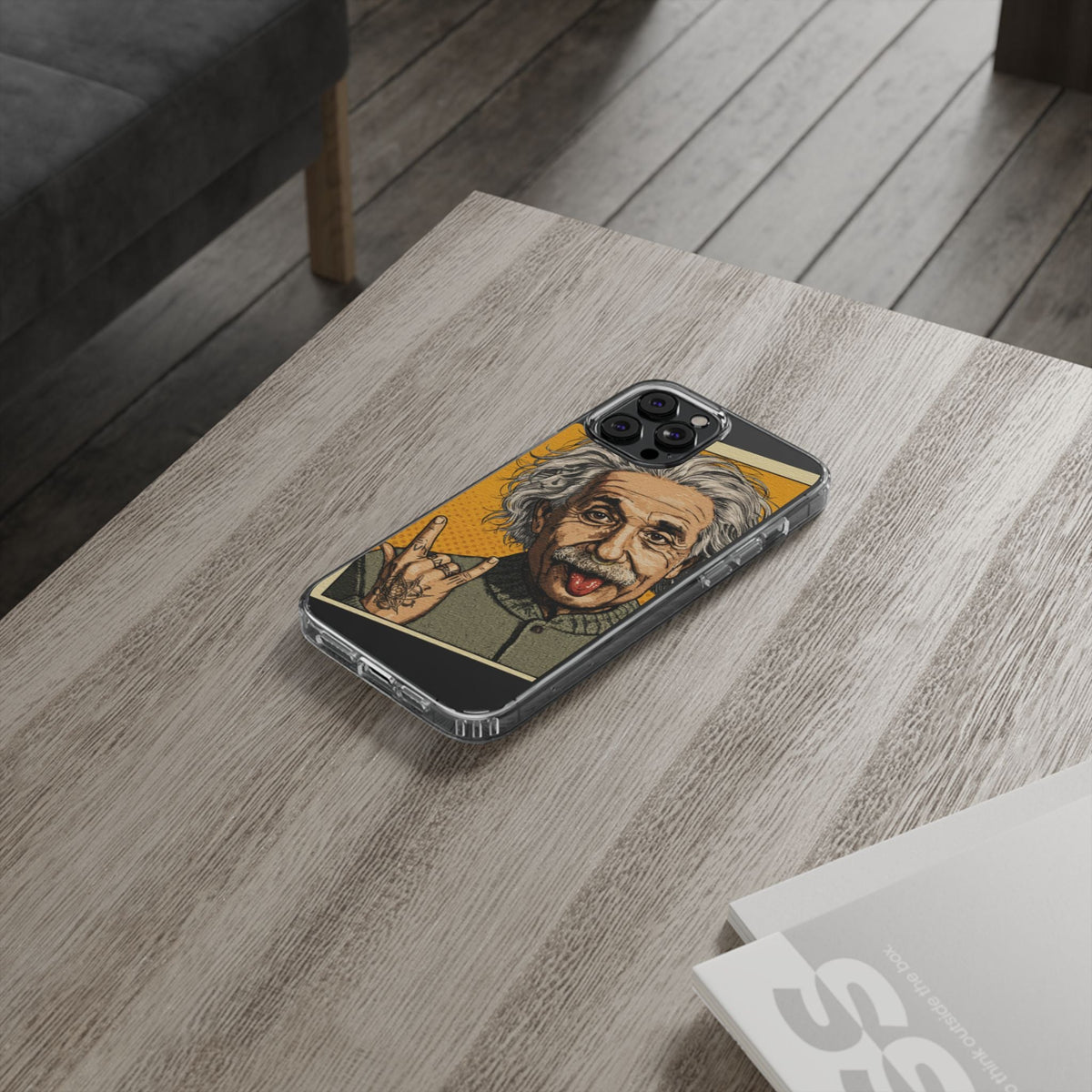 Edgy Einstein Clear Phone Cases