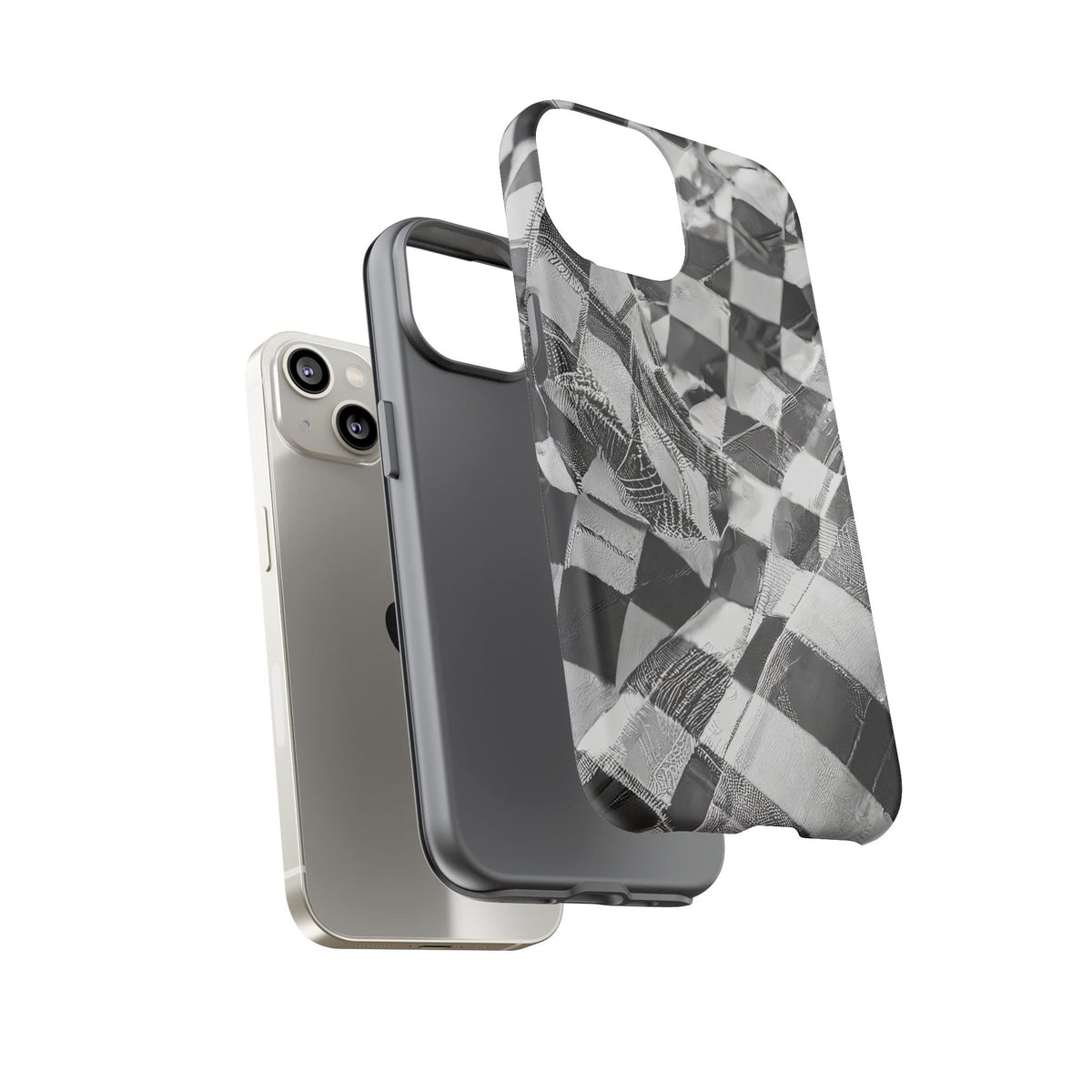 Abstract Checker Print Tough Phone Case