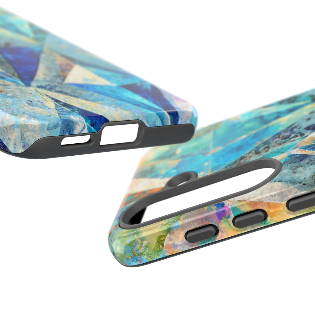 Diamond Blue Abstract Tough Phone Case
