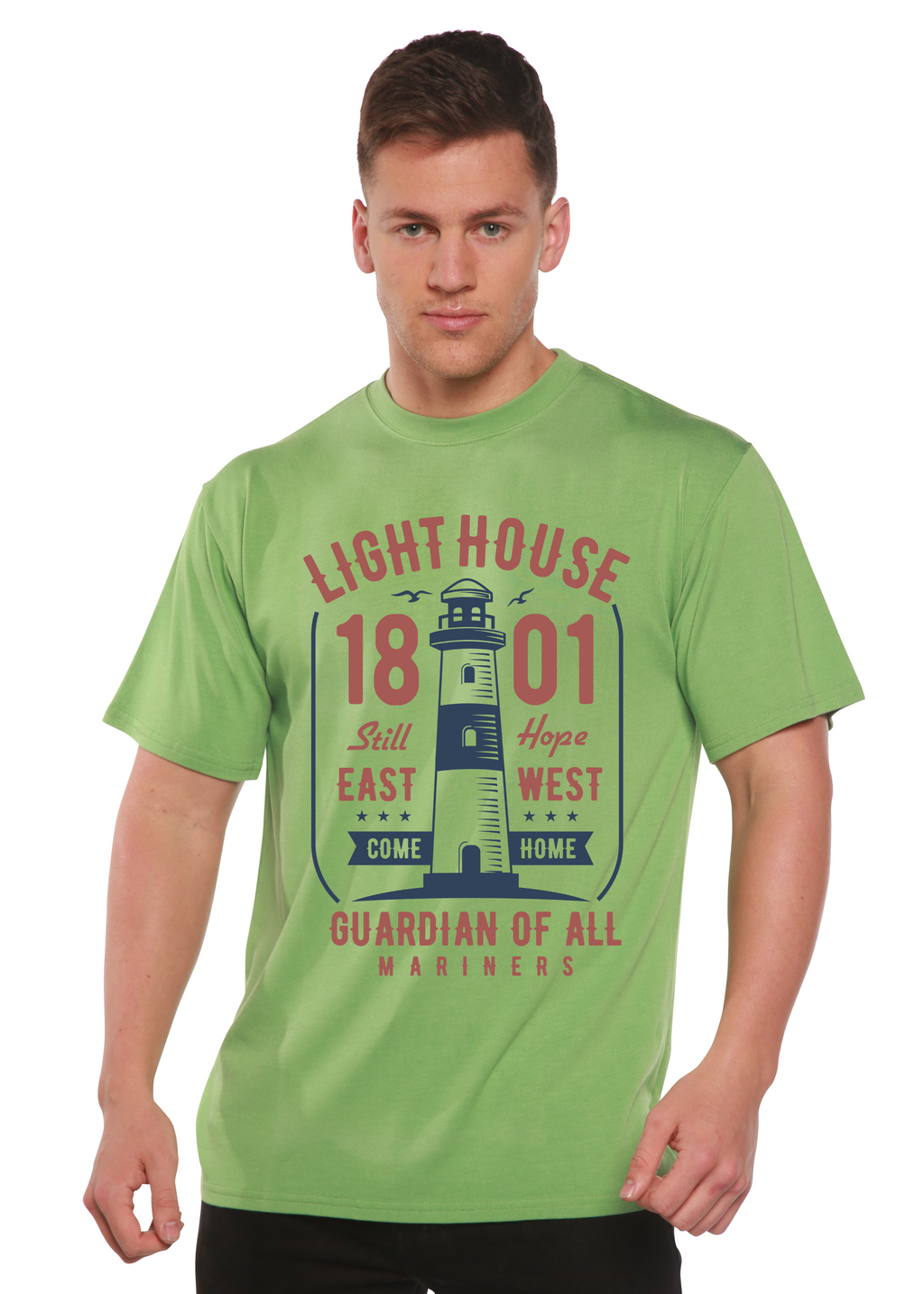 Light House Men's Bamboo Viscose/Organic Cotton Short Sleeve Graphic T-Shirt