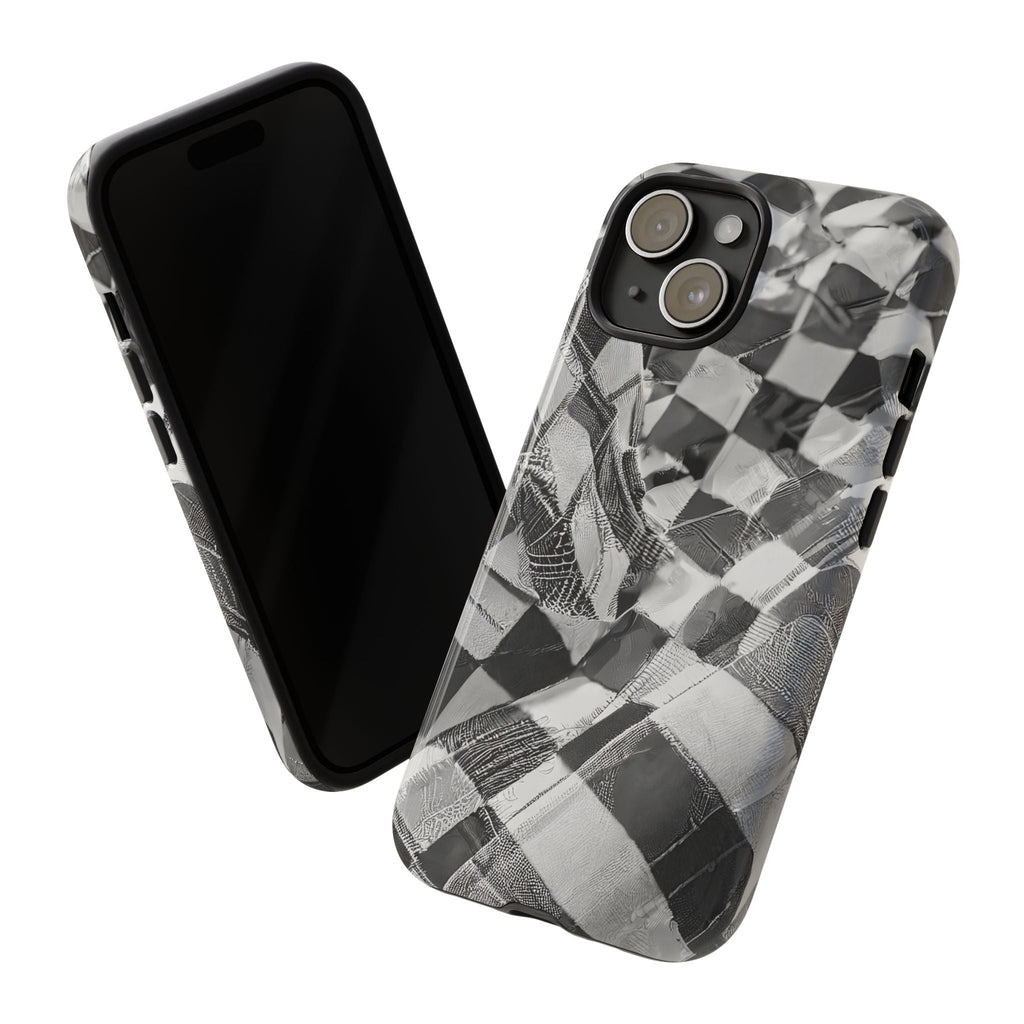 Abstract Checker Print Tough Phone Case