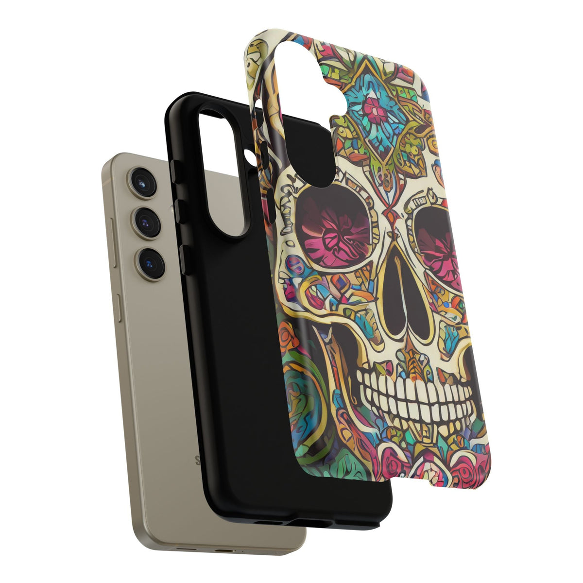 Colorful Sugar Skull Tough Phone Case