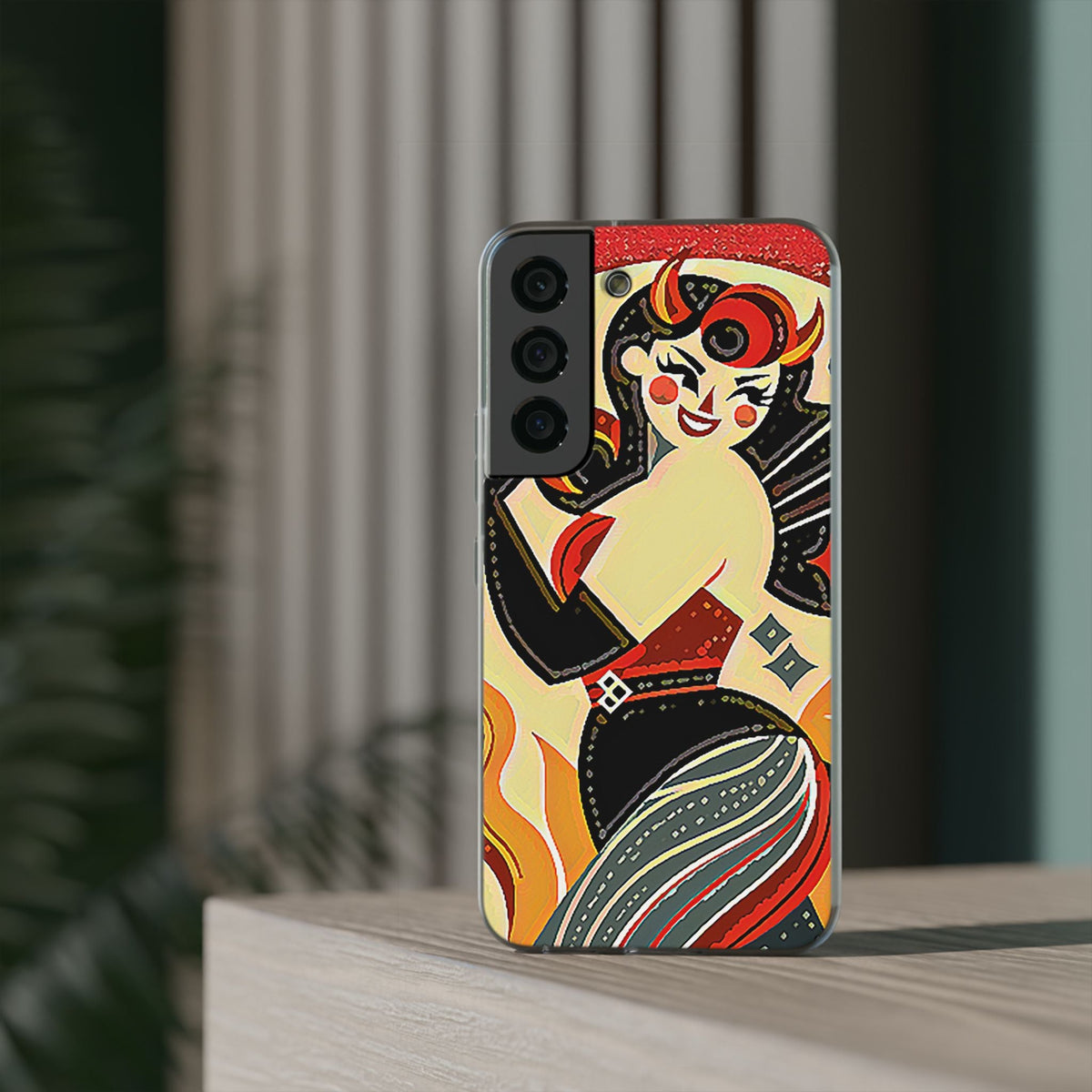Red & Black Female Devil Flexi Phone Case