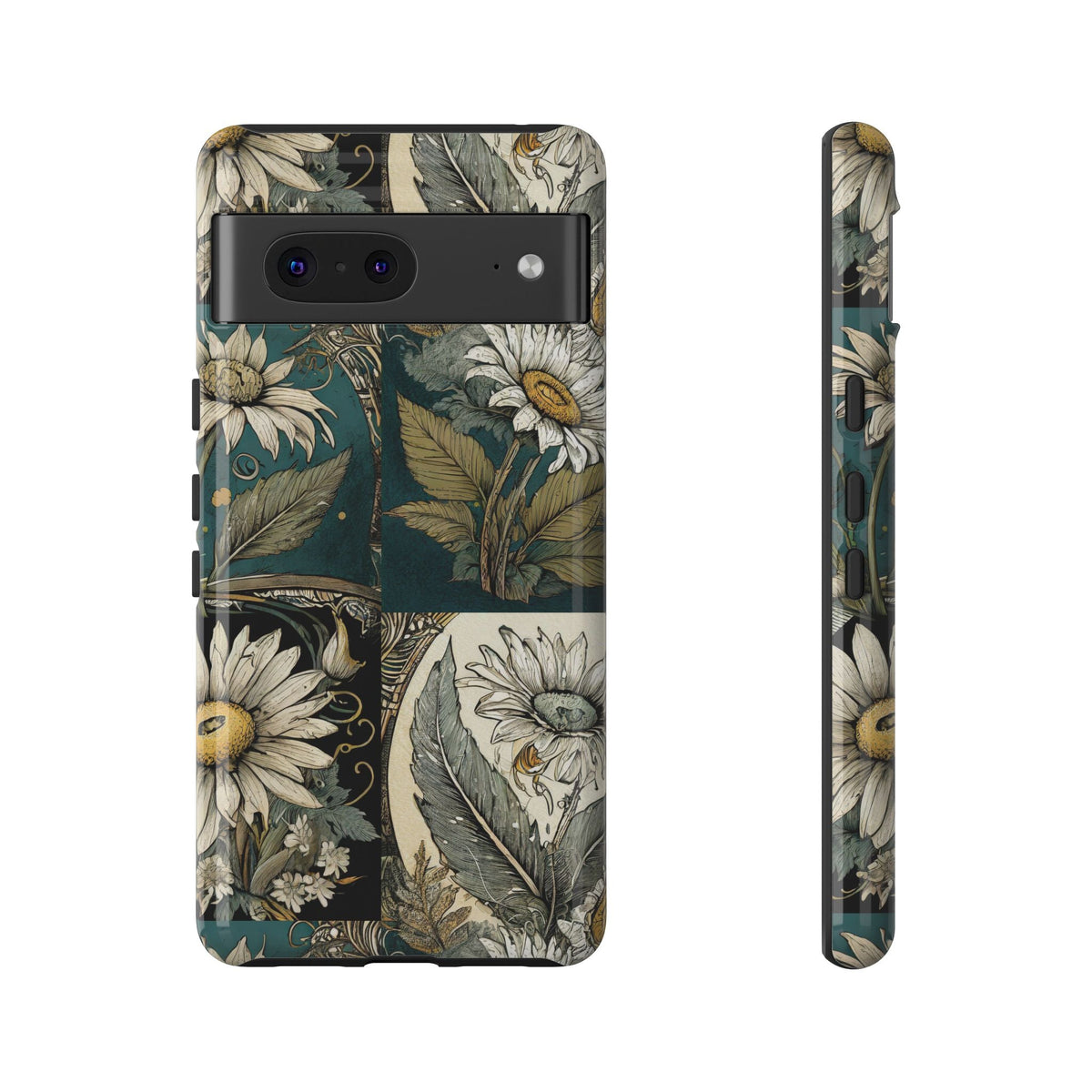 Abstract Teal Daisy Tough Phone Case
