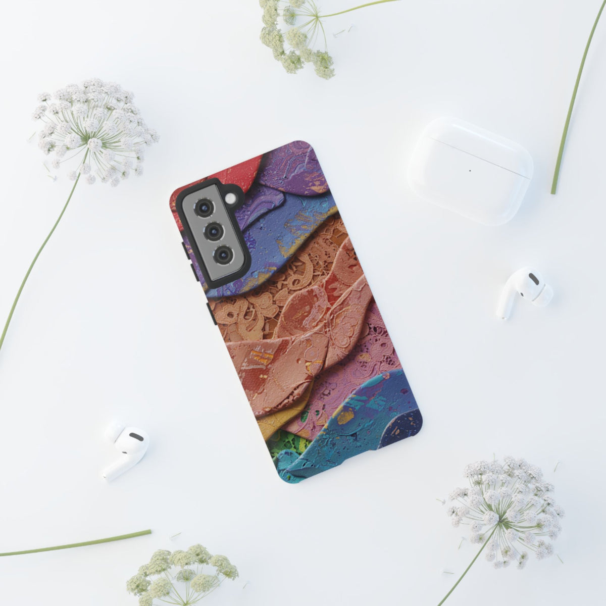 Abstract Painted Lace Tough Phone Case