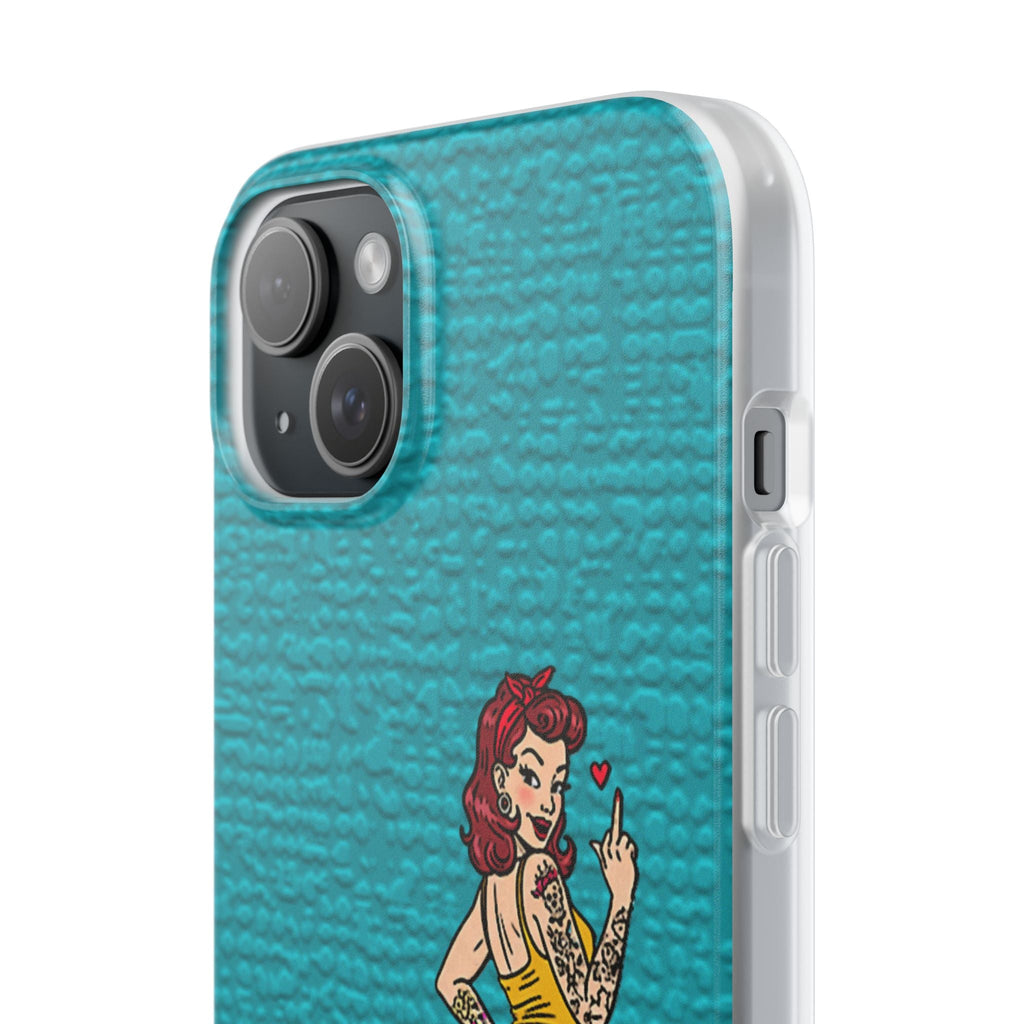 Sassy Pin-Up Stupid Boys Teal Flexi Phone Case