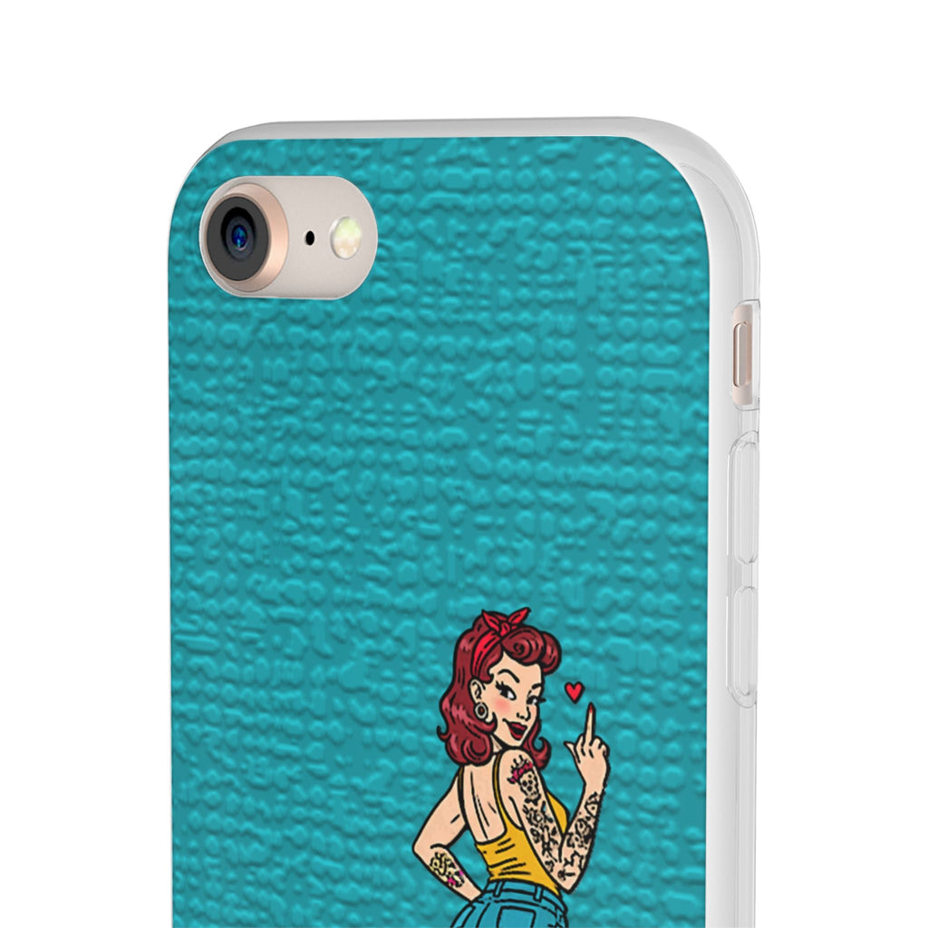 Sassy Pin-Up Stupid Boys Teal Flexi Phone Case