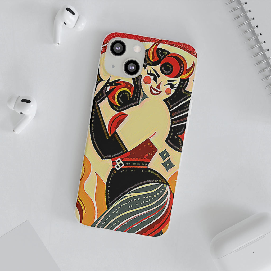 Red & Black Female Devil Flexi Phone Case