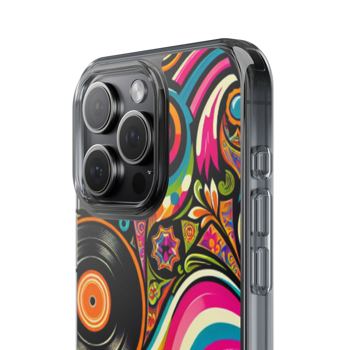 Colorful Vinyl Record Clear Phone Case