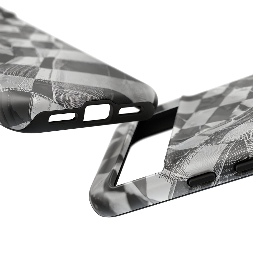 Abstract Checker Print Tough Phone Case