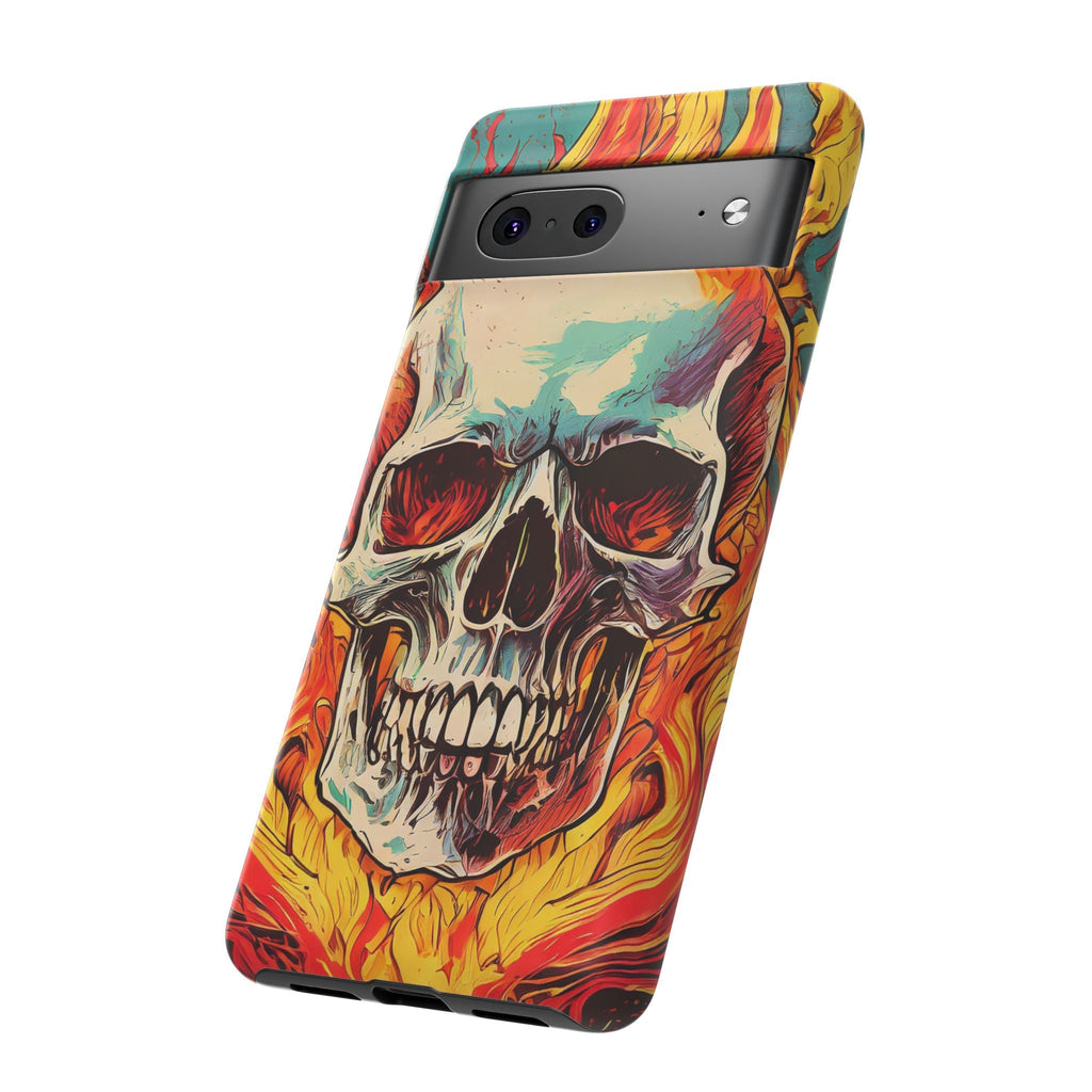 Flaming Skull Tough Phone Case
