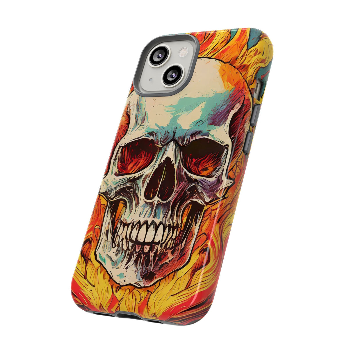 Flaming Skull Tough Phone Case