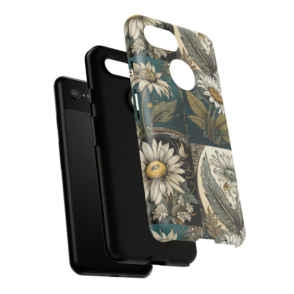 Abstract Teal Daisy Tough Phone Case
