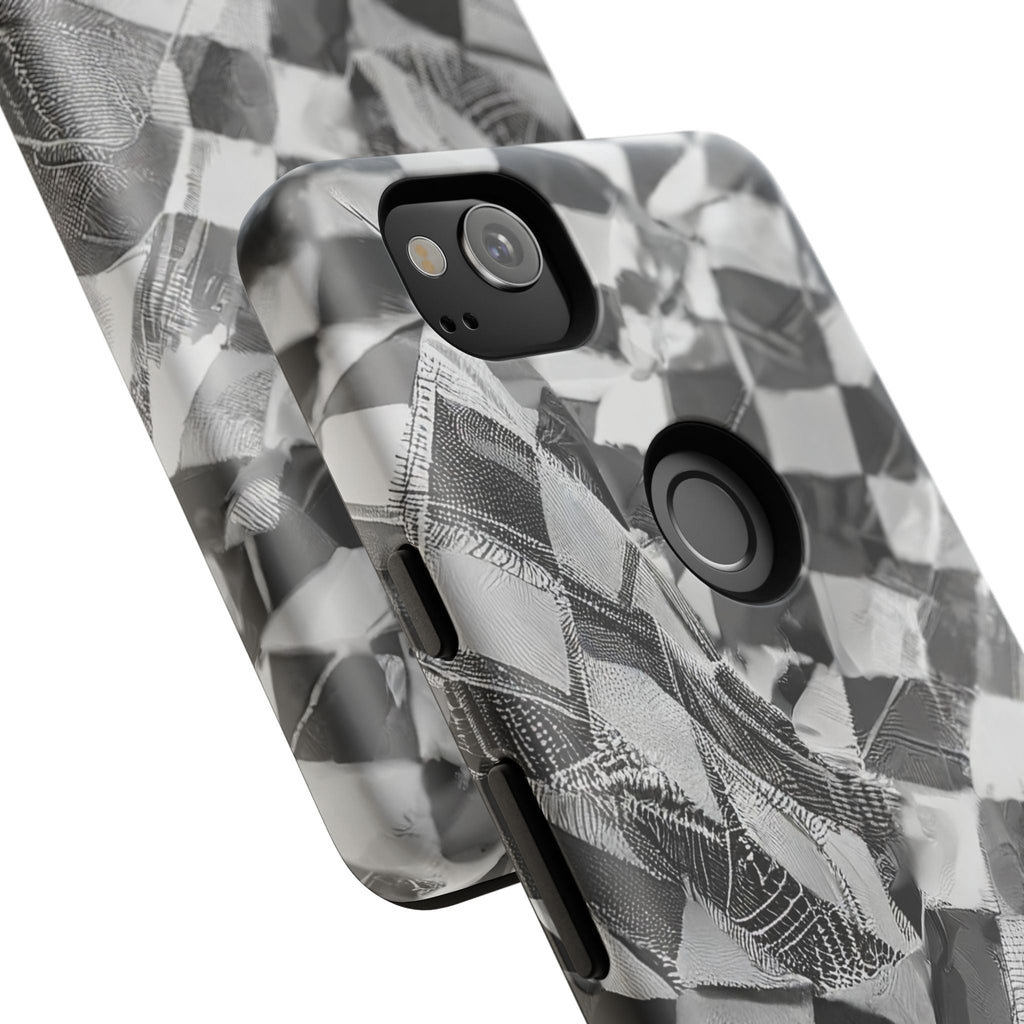 Abstract Checker Print Tough Phone Case