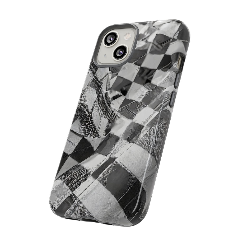 Abstract Checker Print Tough Phone Case