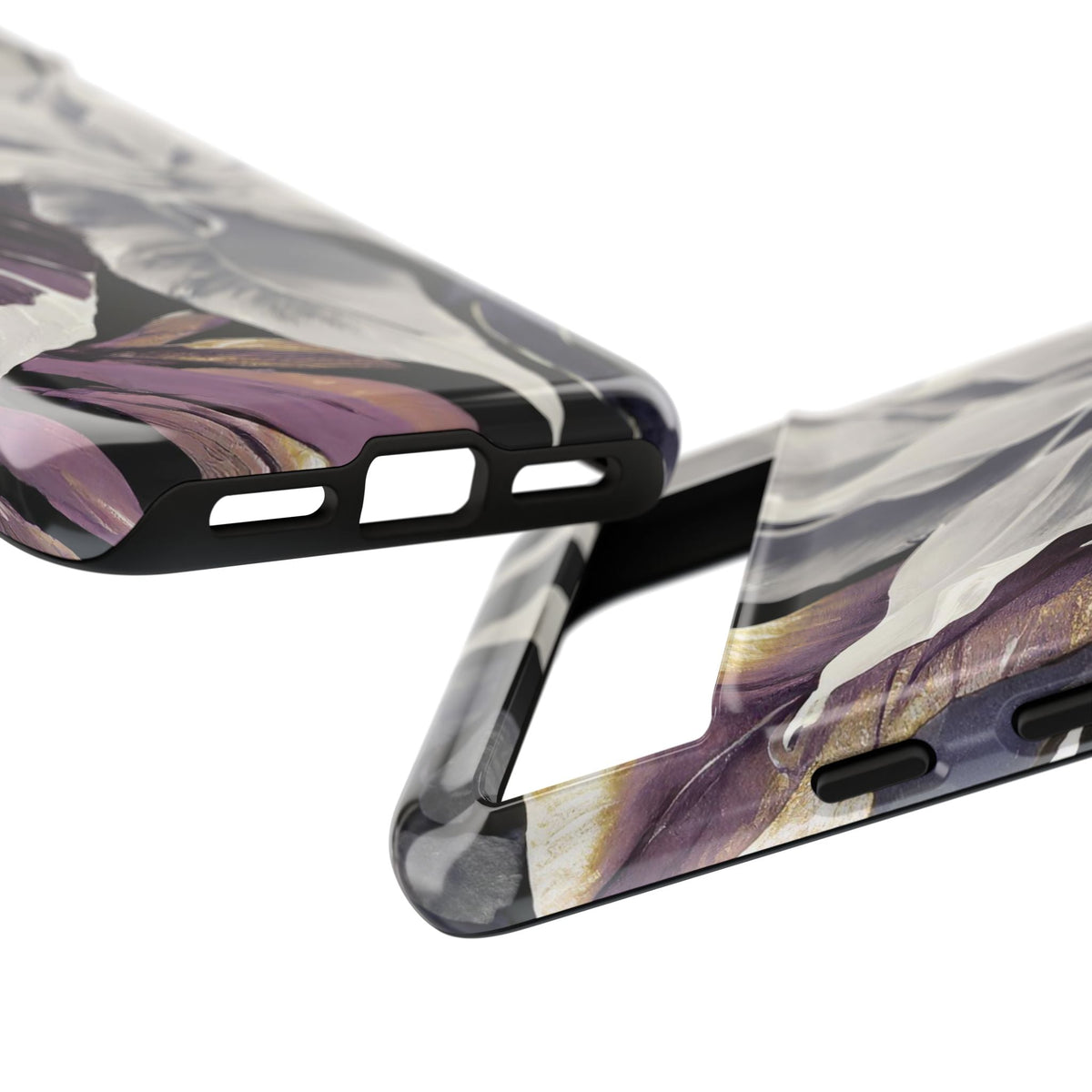 White & Plum Floral Tough Phone Case