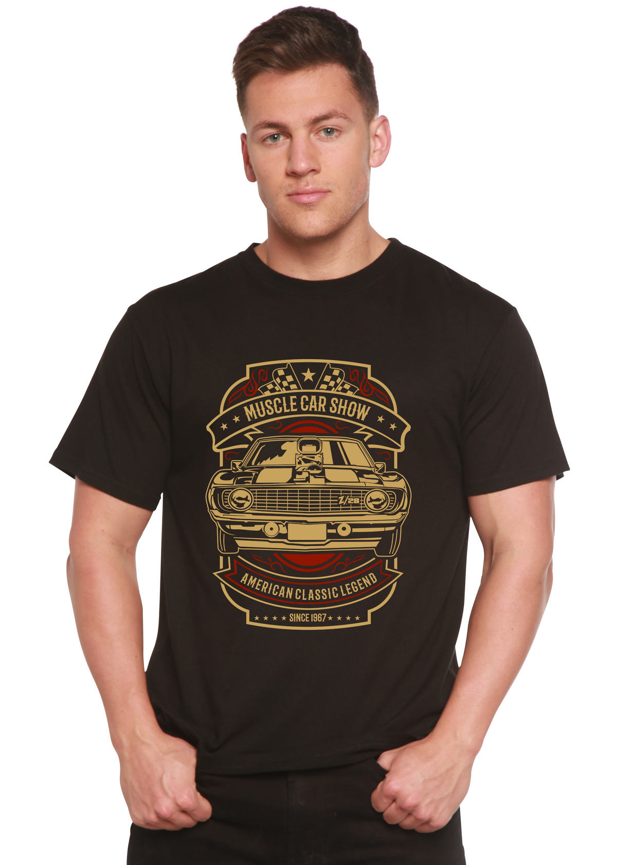 Muscle Car Show Spun Bamboo® Men's Bamboo Viscose/Organic Cotton Short Sleeve Graphic T-Shirt