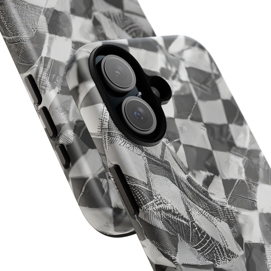 Abstract Checker Print Tough Phone Case