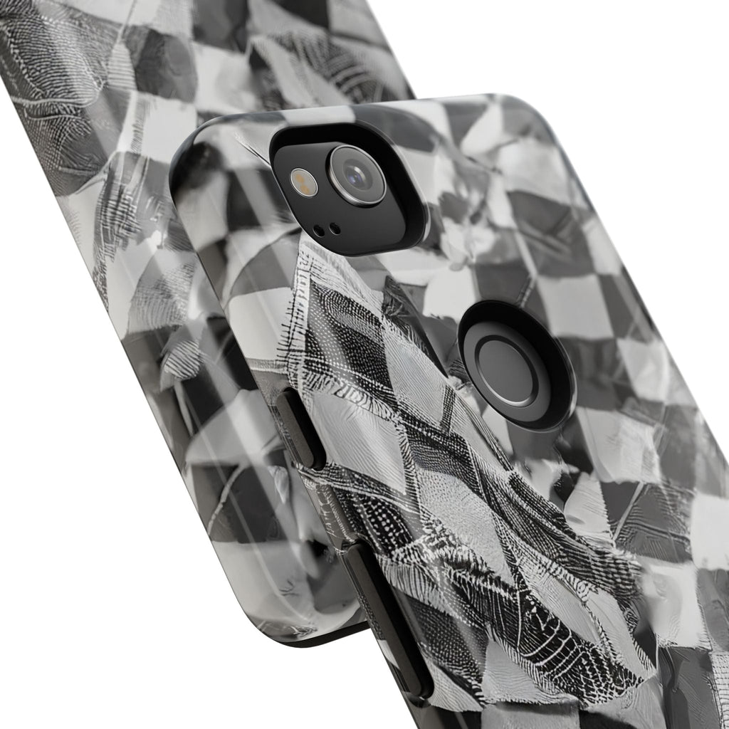 Abstract Checker Print Tough Phone Case