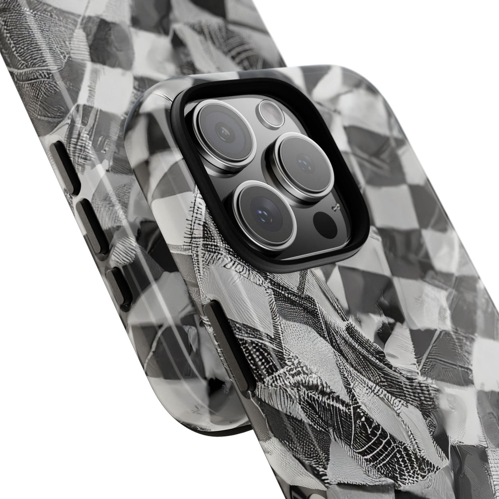 Abstract Checker Print Tough Phone Case