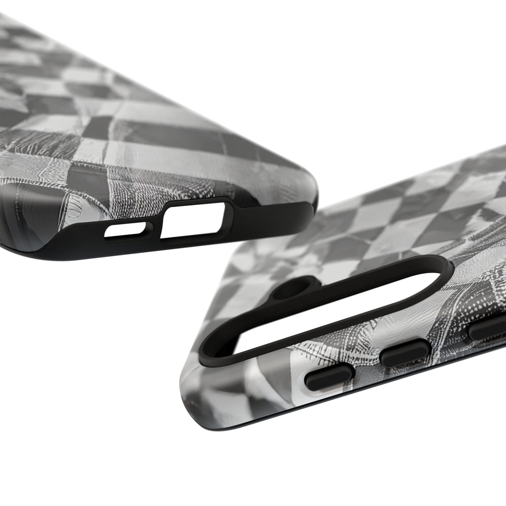 Abstract Checker Print Tough Phone Case