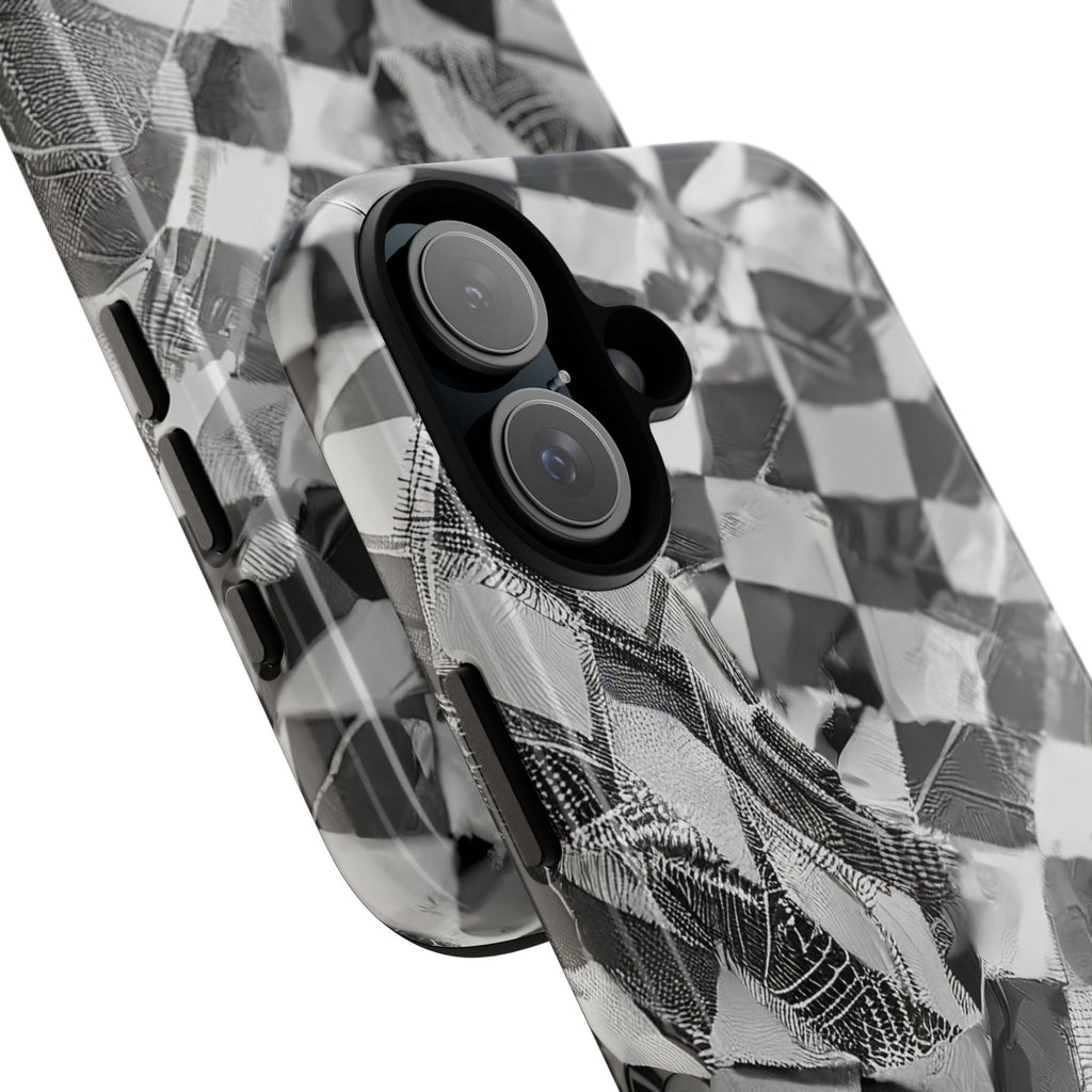 Abstract Checker Print Tough Phone Case