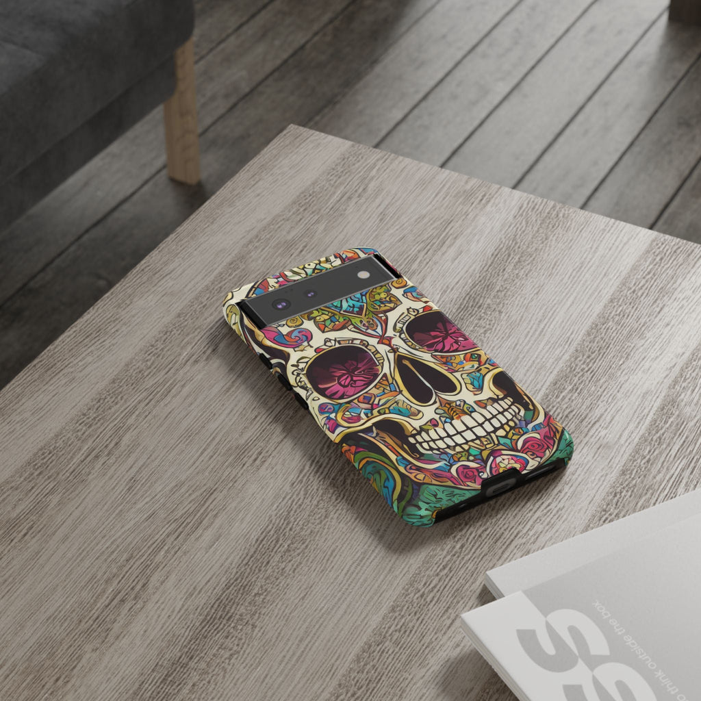 Colorful Sugar Skull Tough Phone Case