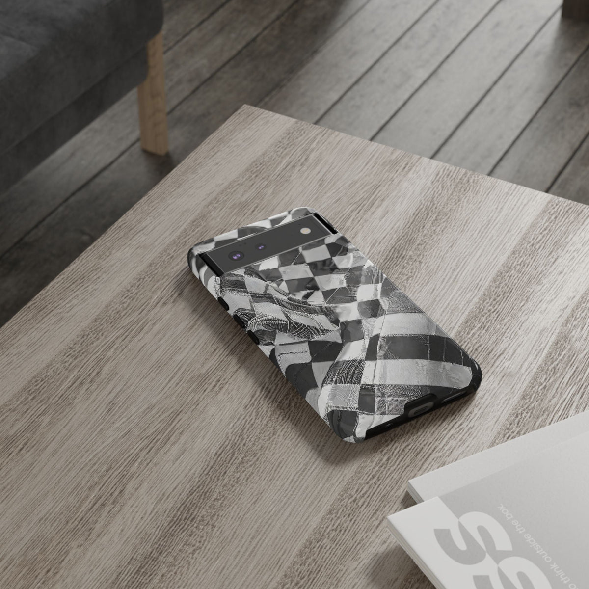 Abstract Checker Print Tough Phone Case
