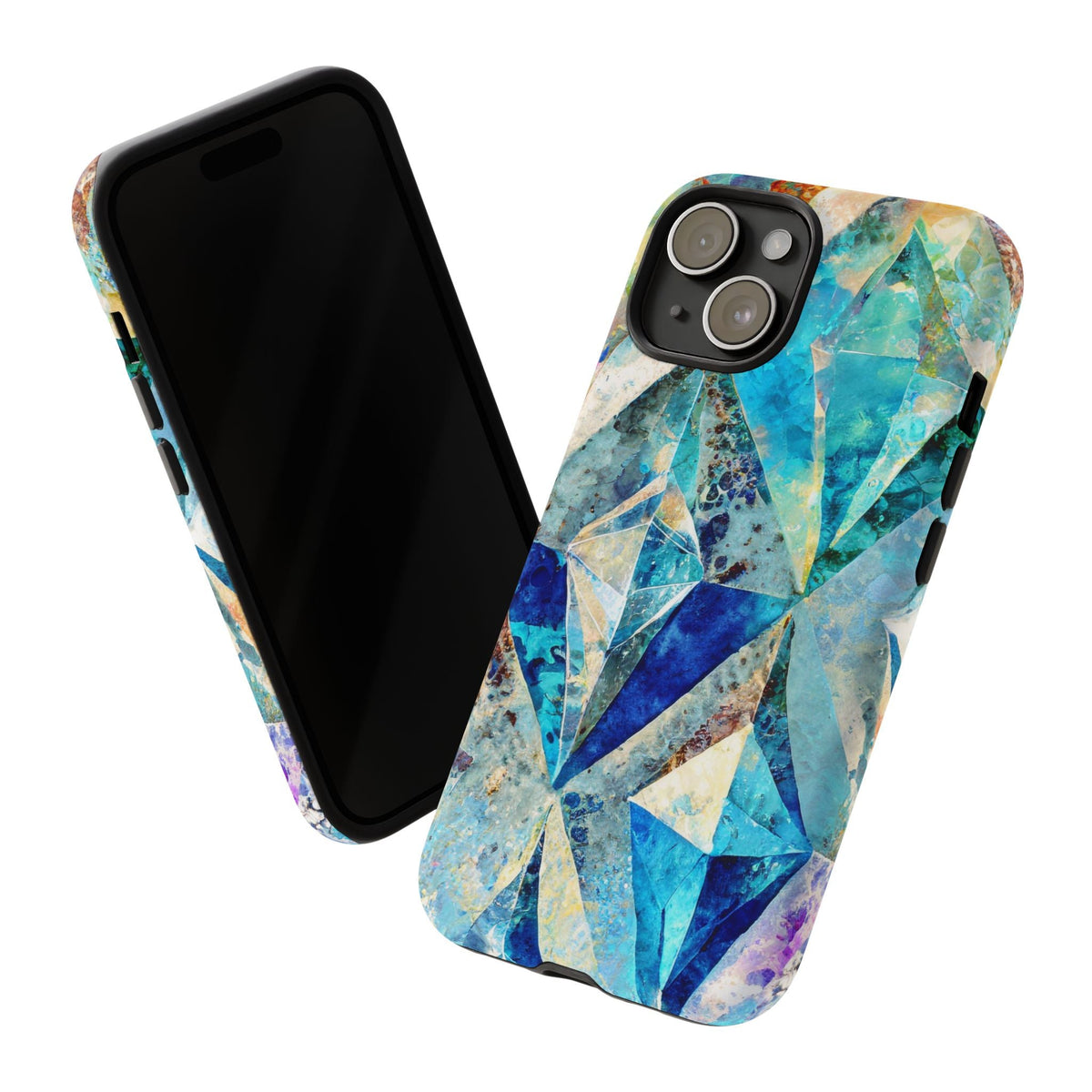 Diamond Blue Abstract Tough Phone Case