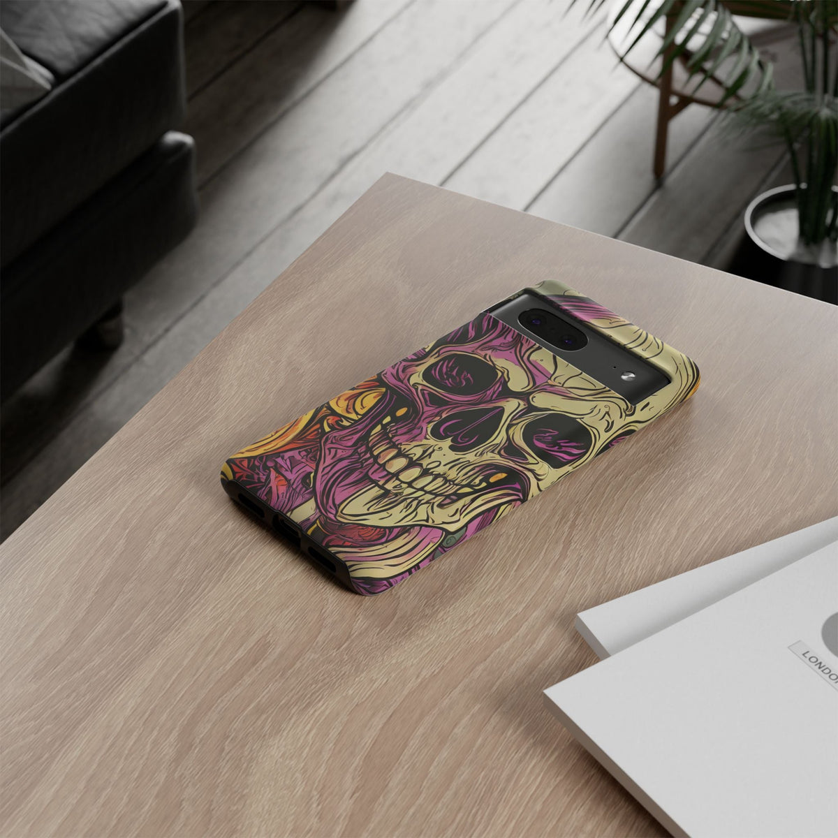 Abstract Purple Skull Tough Phone Case