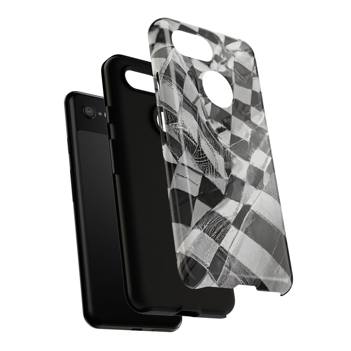 Abstract Checker Print Tough Phone Case