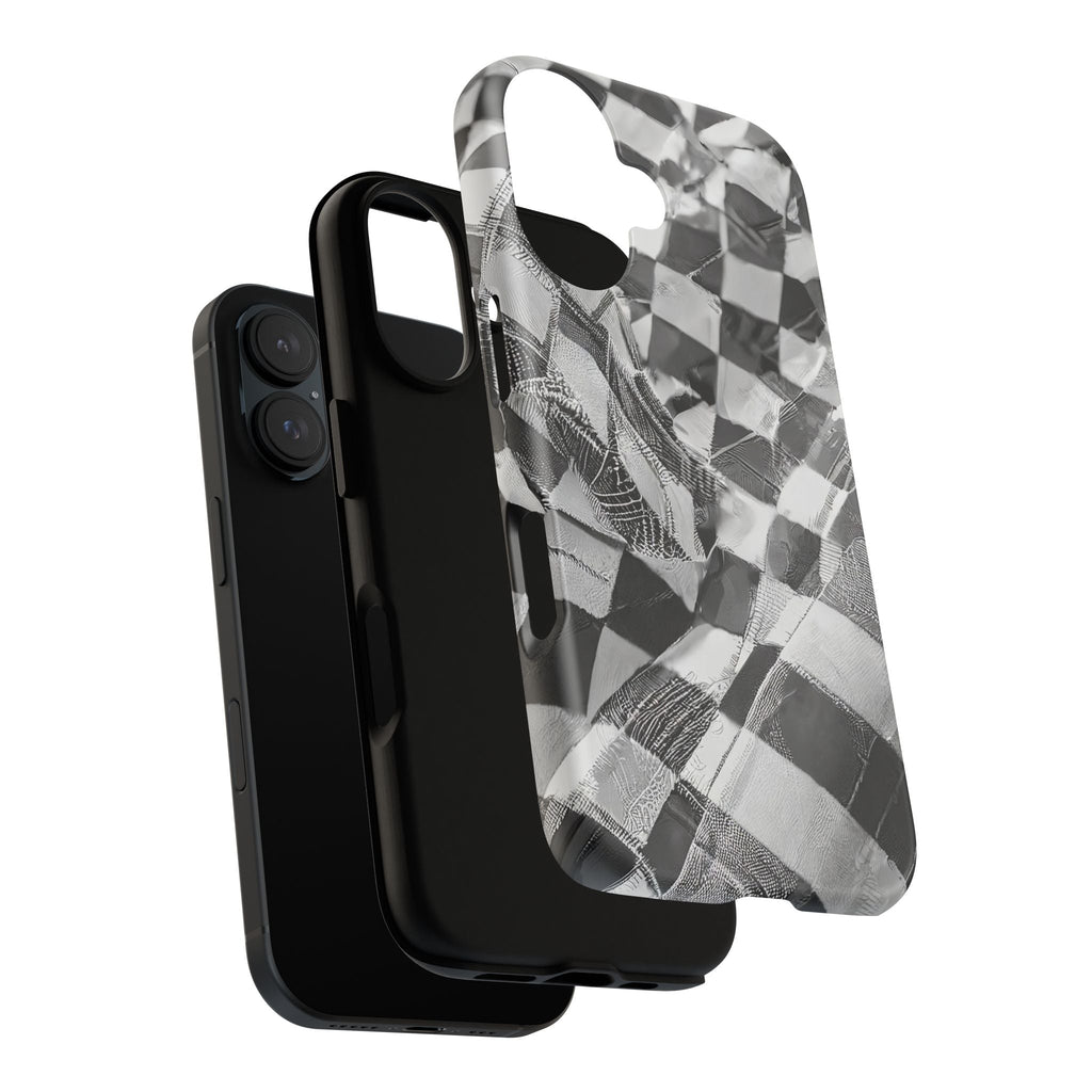 Abstract Checker Print Tough Phone Case