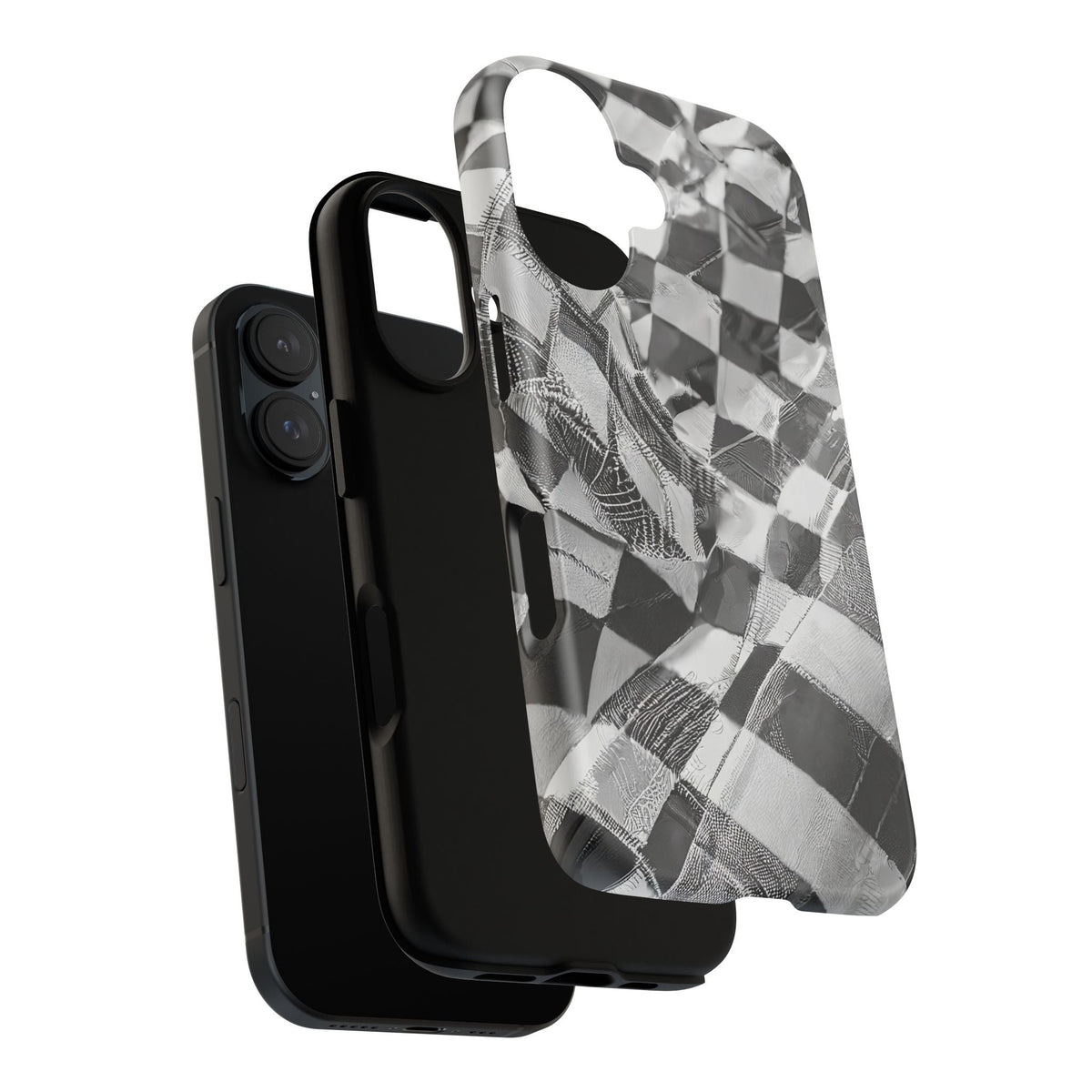 Abstract Checker Print Tough Phone Case