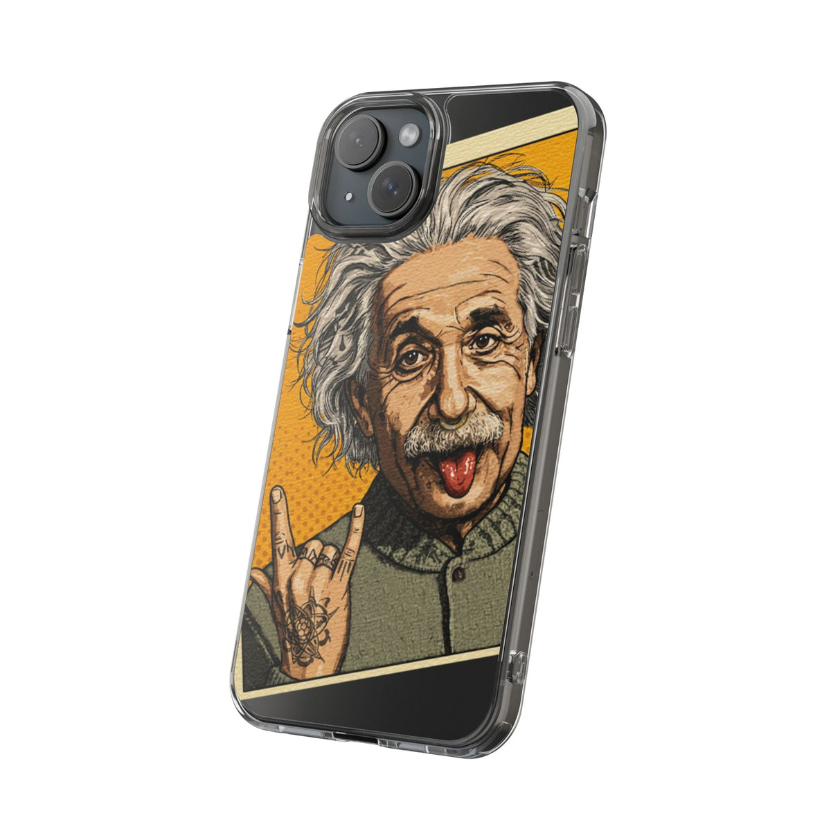 Edgy Einstein Clear Phone Cases