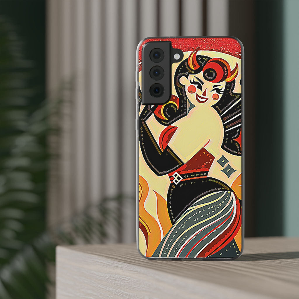 Red & Black Female Devil Flexi Phone Case
