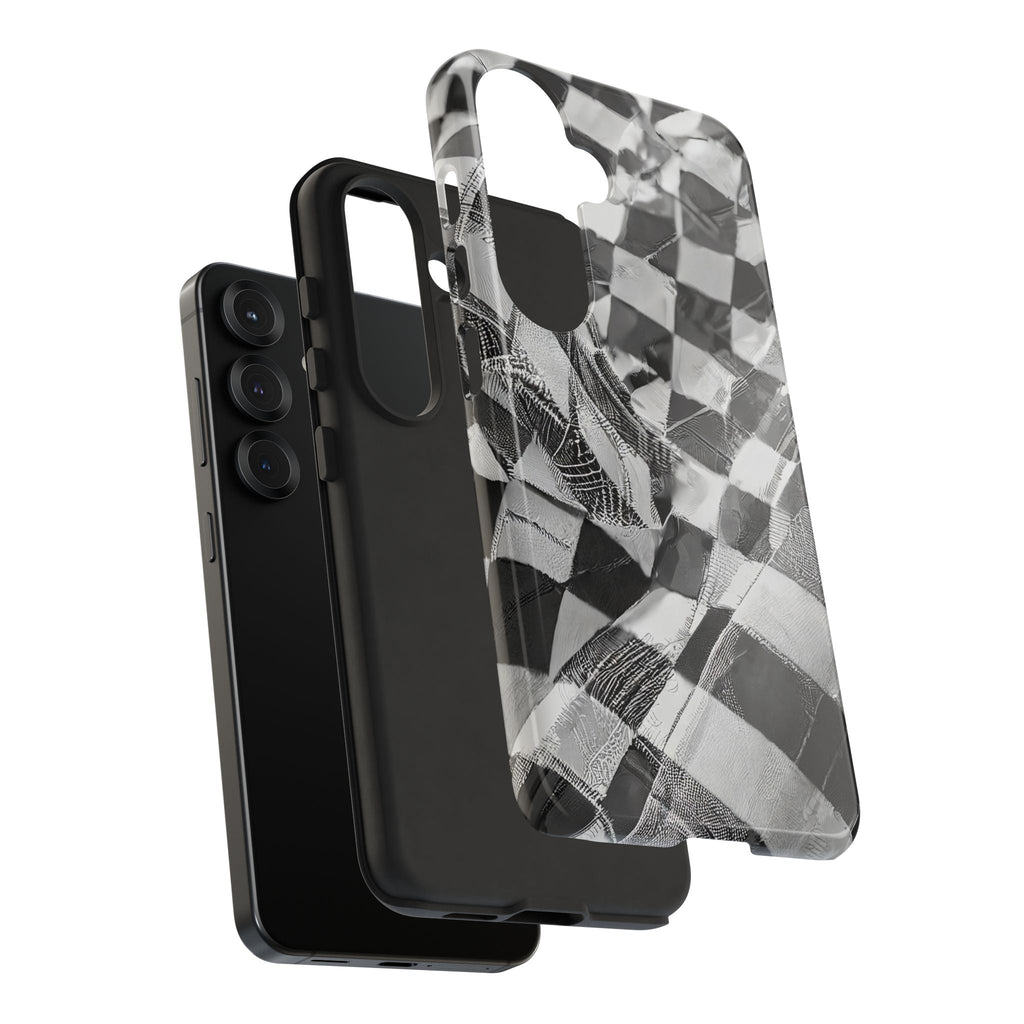 Abstract Checker Print Tough Phone Case