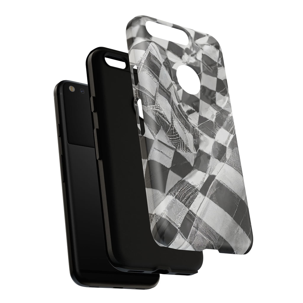 Abstract Checker Print Tough Phone Case