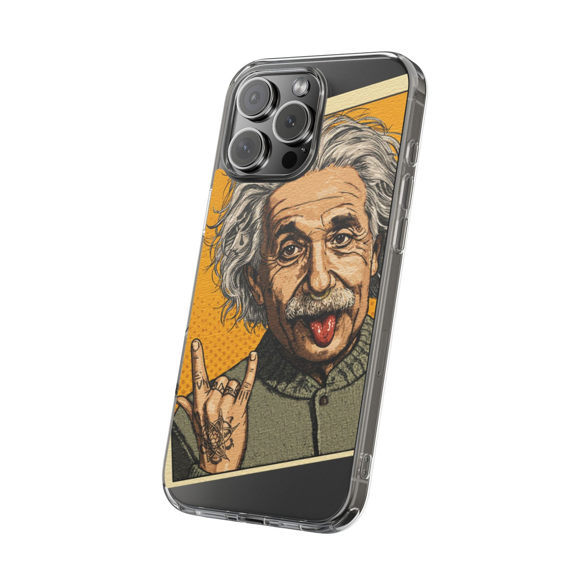 Edgy Einstein Clear Phone Cases