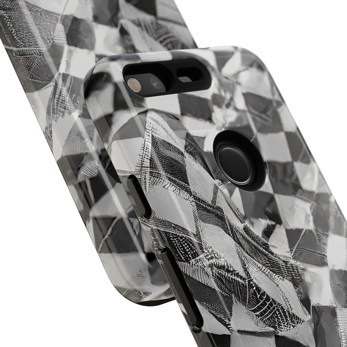 Abstract Checker Print Tough Phone Case
