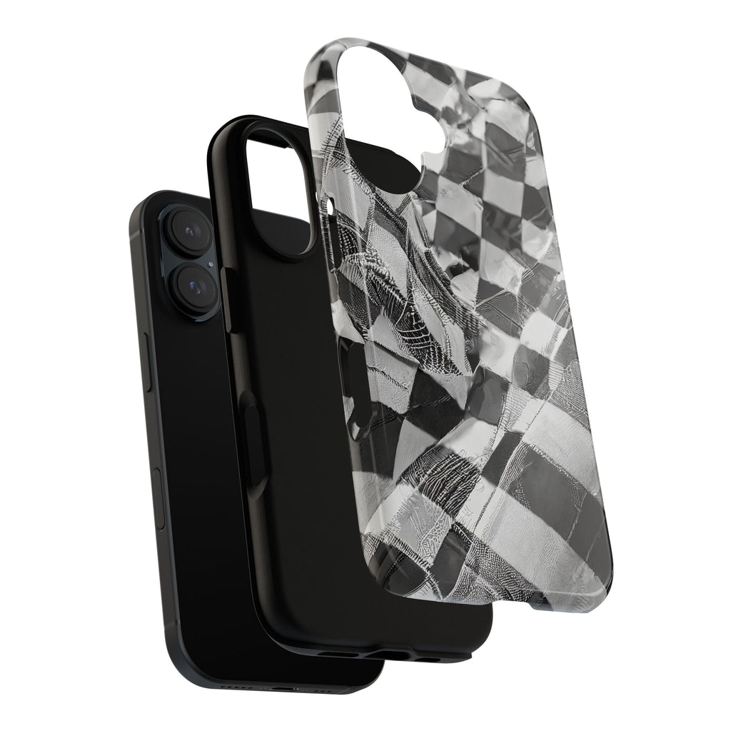 Abstract Checker Print Tough Phone Case