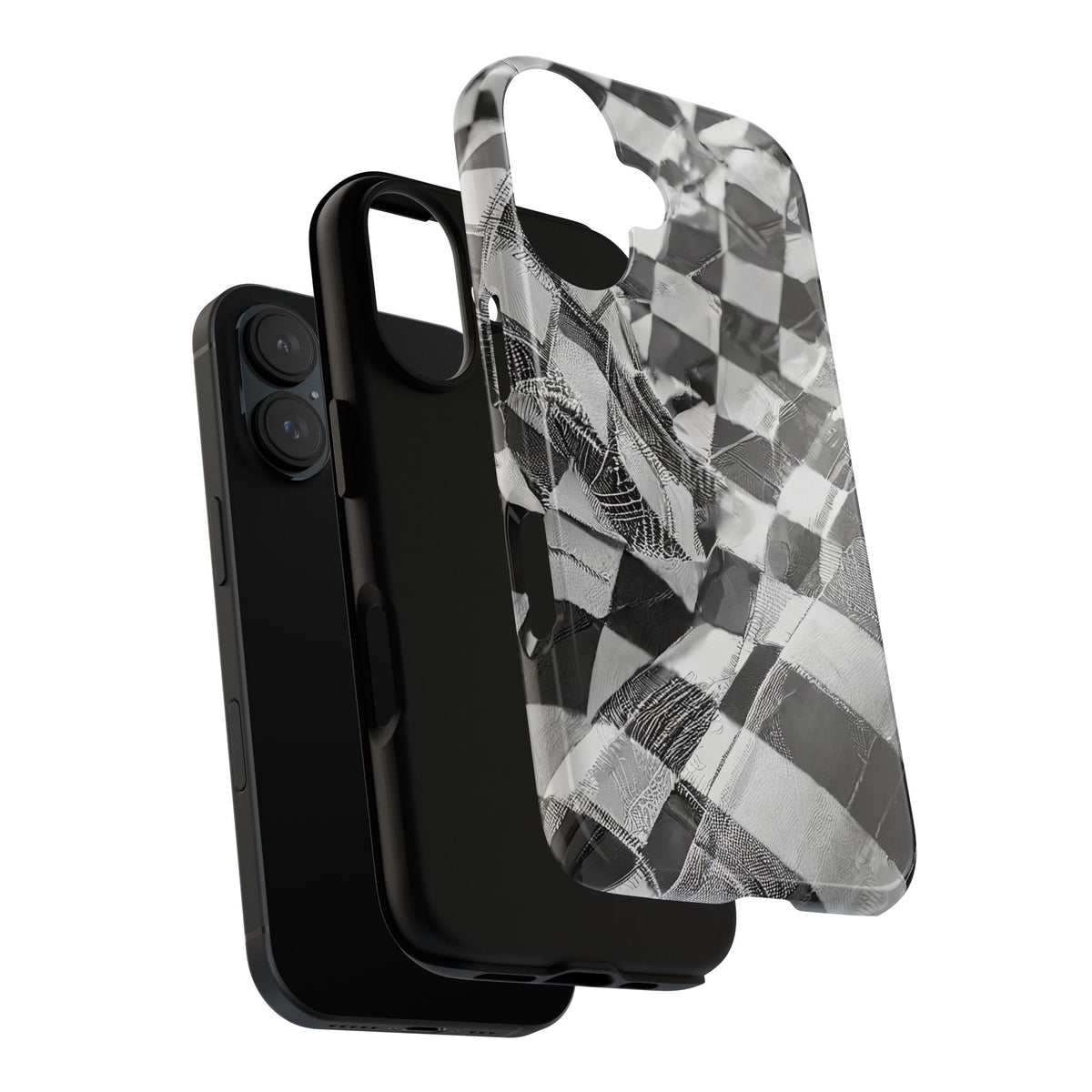 Abstract Checker Print Tough Phone Case
