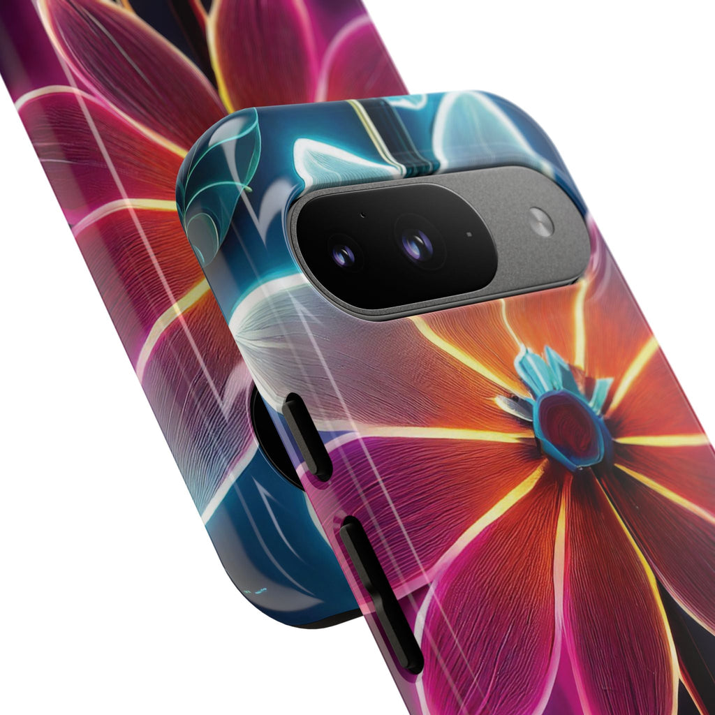 Vibrant Neon Flowers Tough Phone Case