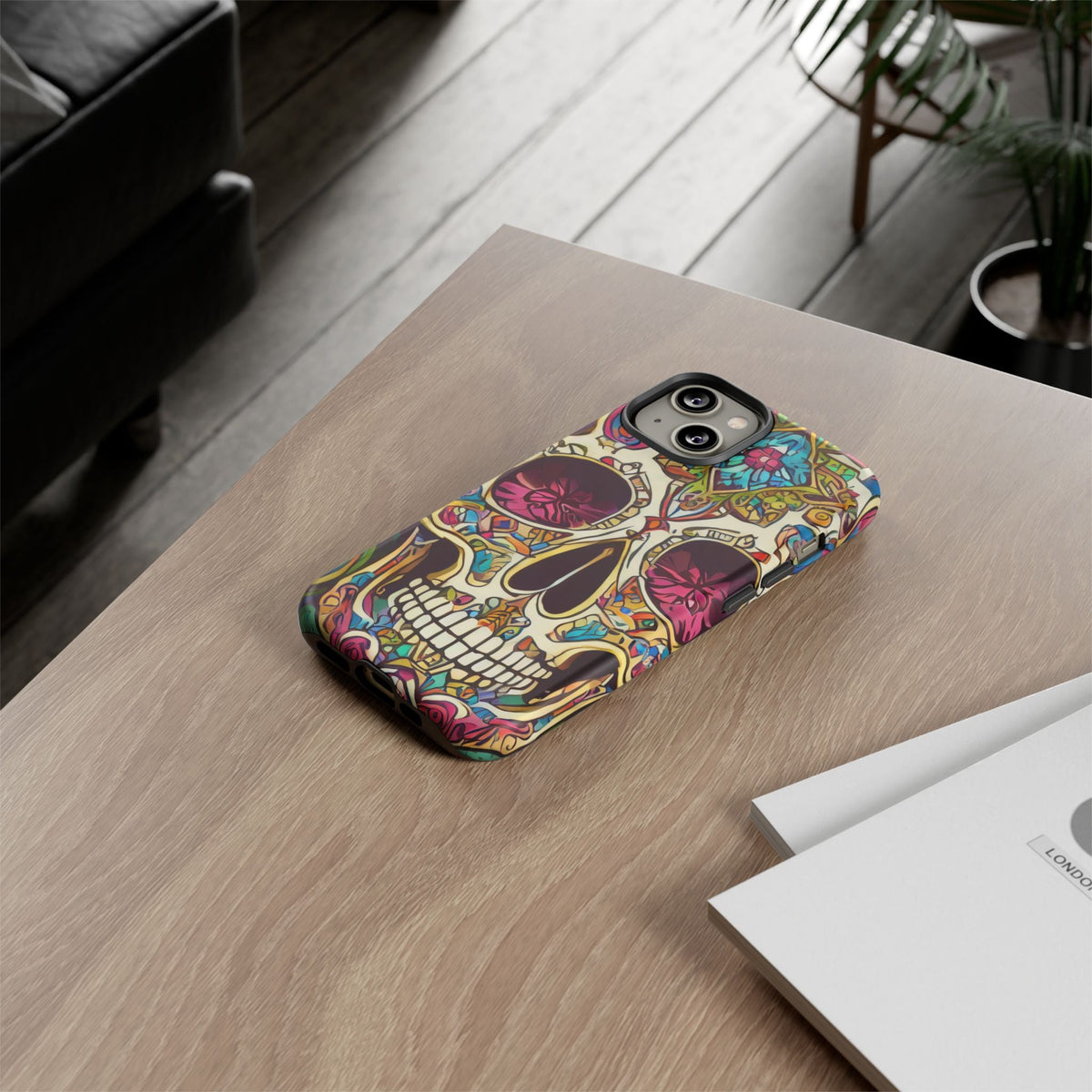 Colorful Sugar Skull Tough Phone Case