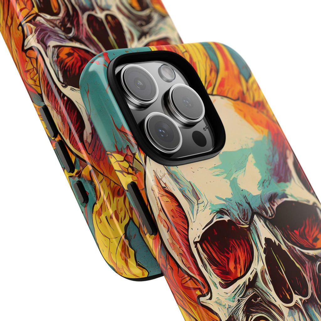 Flaming Skull Tough Phone Case