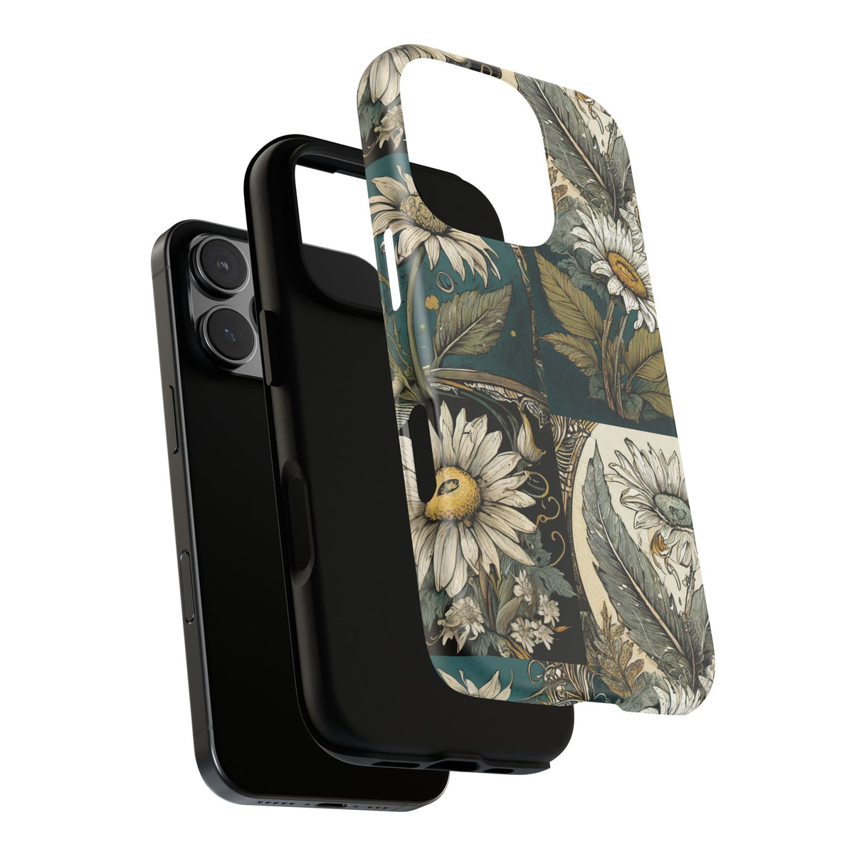 Abstract Teal Daisy Tough Phone Case