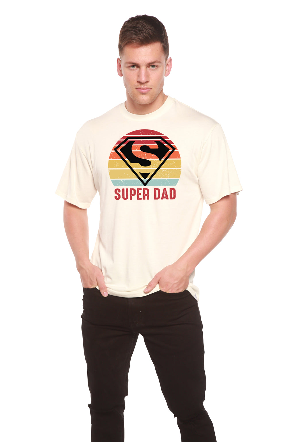 Super Dad Men's Bamboo Viscose/Organic Cotton Short Sleeve Graphic T-Shirt