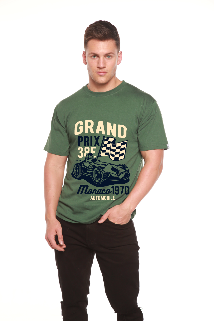 Grand Prix Men's Bamboo Viscose/Organic Cotton Short Sleeve Graphic T-Shirt
