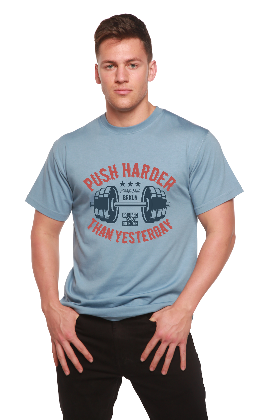 Push Harder Men's Bamboo Viscose/Organic Cotton Short Sleeve Graphic T-Shirt