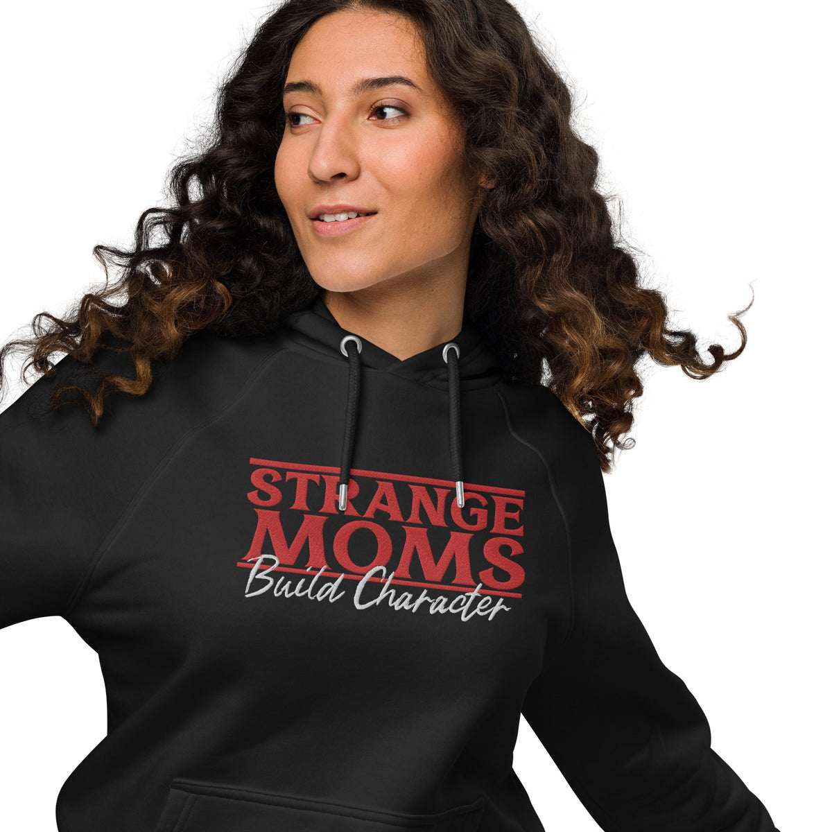 Strange Moms Build Character Embroidered hoodie